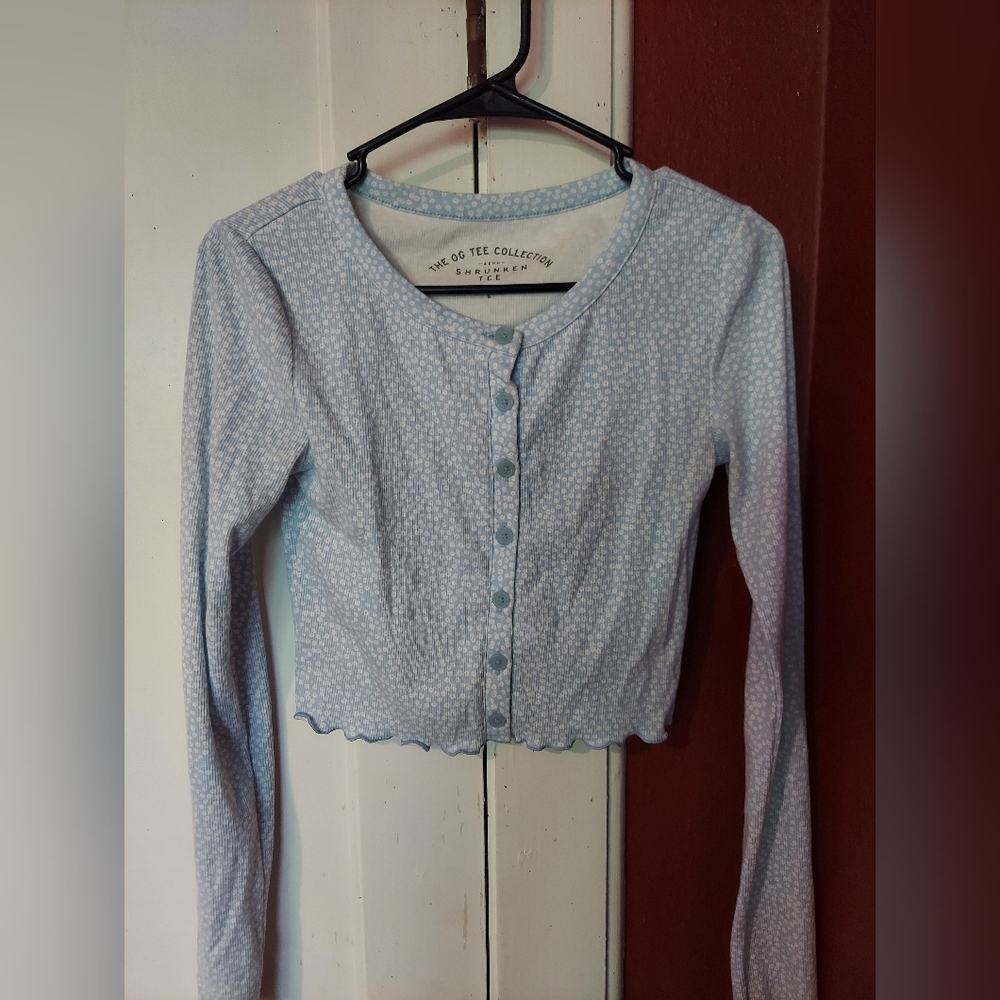 Light blue floral long sleeve